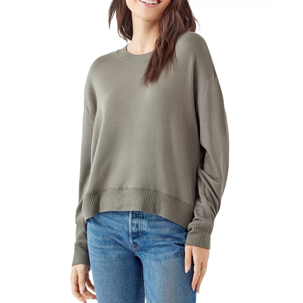Splendid Inlet Drop-Shoulder Vintage Olive Sweatshirt XL